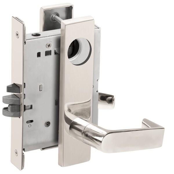 Schlage Grade 1 Entrance Office Mortise Lock, Less Cylinder, 06 Lever, L Escutcheon, Bright Chrome Finish, F L9050L 06L 625 - main